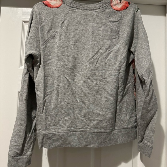 J. Crew Factory Gray Floral Sweatshirt - Picture 2 of 4